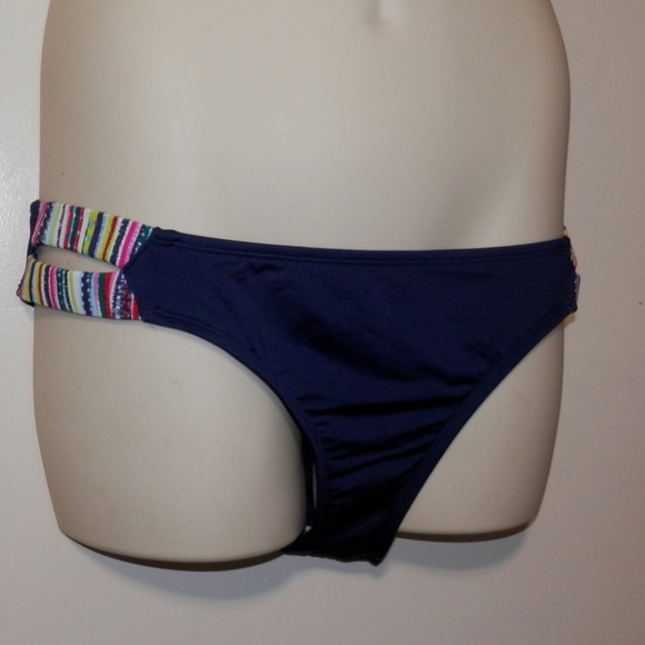 Mossimo L Strappy Hipster Bikini Bottom Navy E435 - Picture 6 of 6